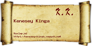 Kenesey Kinga névjegykártya